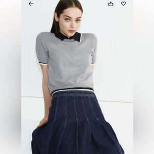 Gray FINE-KNIT T-SHIRT